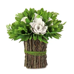National Tree Company 9 in. Spring Floral Bundle with Floral Blooms, Twig Base
