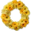 National Tree Company 19 in. Spring Garden Accents Yellow Cosmos Wreath