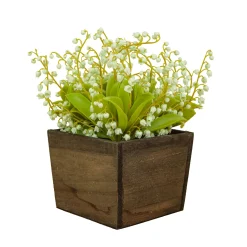 National Tree Company 10 in. Spring Green Lily-of-the-Valley Flowers in Wood Box