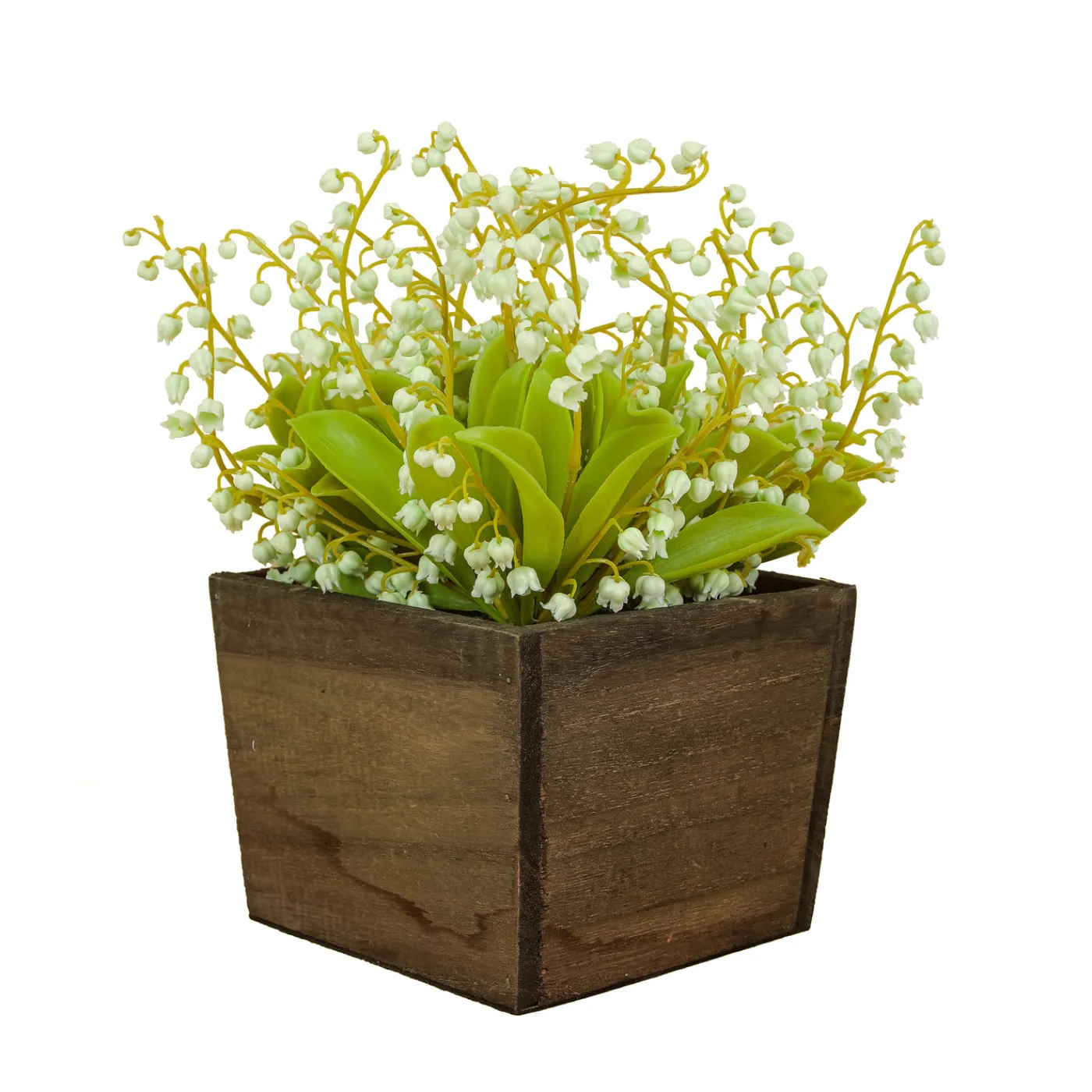 National Tree Company 10 in. Spring Green Lily-of-the-Valley Flowers in Wood Box