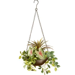 National Tree Company 9 in Spring Hanging Basket with Green Leaf Plants, Vines in a Brown Pot