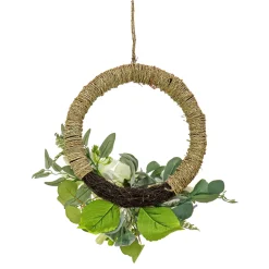 National Tree Company 20 in. Spring Hoop Wreath with Dahlia, Peony, and Hydrangea Blooms