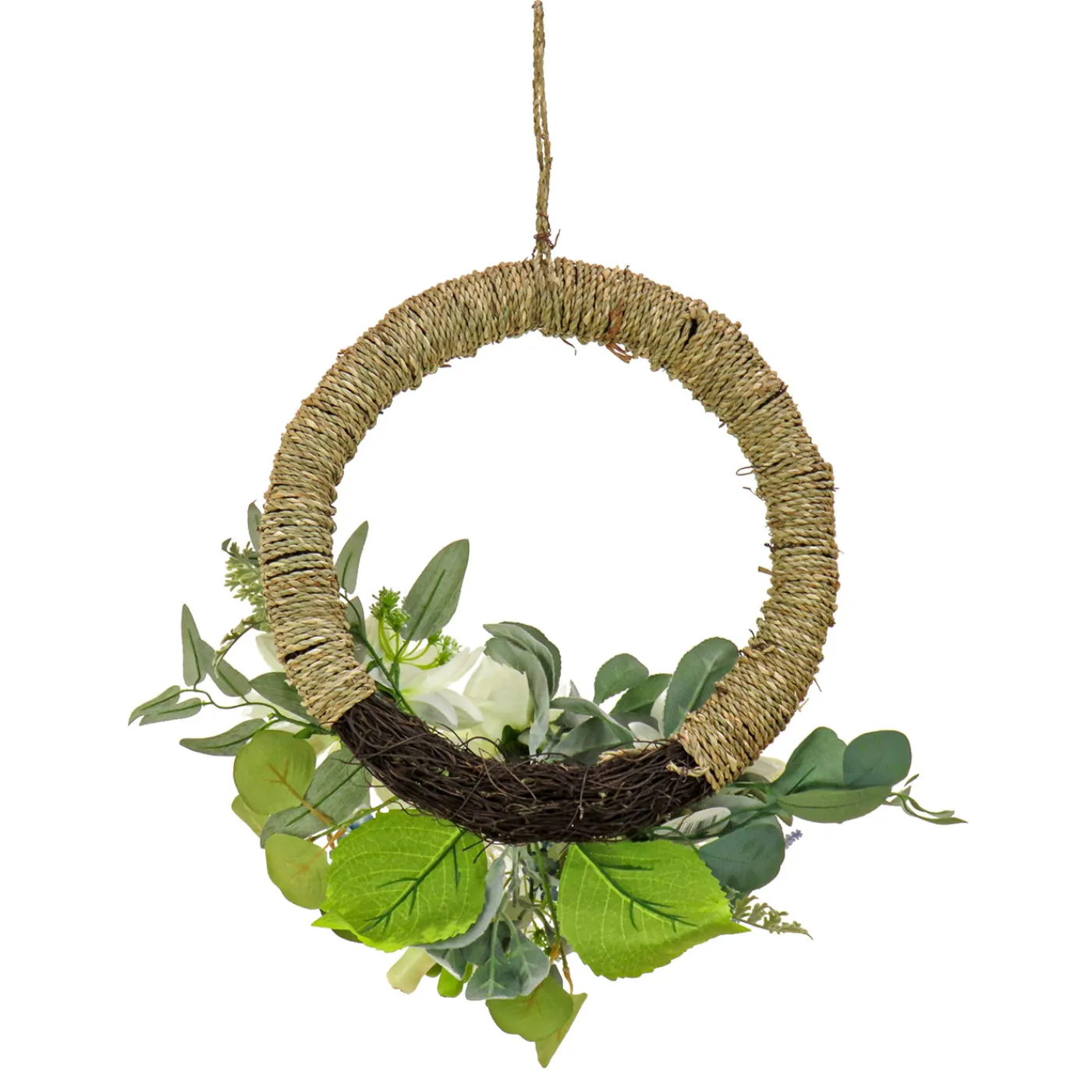 National Tree Company 20 in. Spring Hoop Wreath with Dahlia, Peony, and Hydrangea Blooms