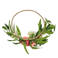 National Tree Company 16 in. Spring Hoop Wreath with Eucalyptus and Buttercups