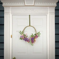 National Tree Company 16 in. Spring Hoop Wreath with Lavender and Blossom