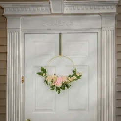 National Tree Company 18 in. Spring Hoop Wreath with Peony, Rose and Pom Pom