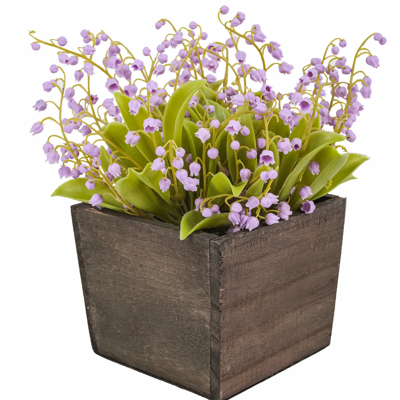 National Tree Company 10 in. Spring Mauve Lily-of-the-Valley Flowers in Wood Box