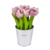 National Tree Company 9 in. Spring Mauve Tulip Bouquet