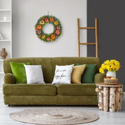 National Tree Company 18 in. Spring Multicolor Floral Wreath with Fern
