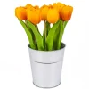 National Tree Company 9 in. Spring Orange Tulip Bouquet