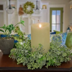 National Tree Company 14 in. Spring Table Wreath with Eucalyptus Leaf Stems