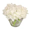 National Tree Company 8 in. Spring White Hydrangea Bouquet in Glass Vase