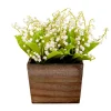National Tree Company 10 in. Spring White Lily-of-the-Valley Flowers in Wood Box