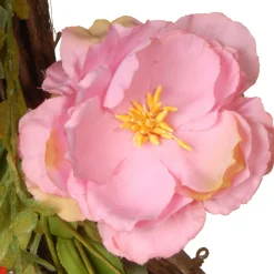 National Tree Company 22 in. Spring Wreath with Assorted Flowers, Fern Fronds, and Leafy Greens