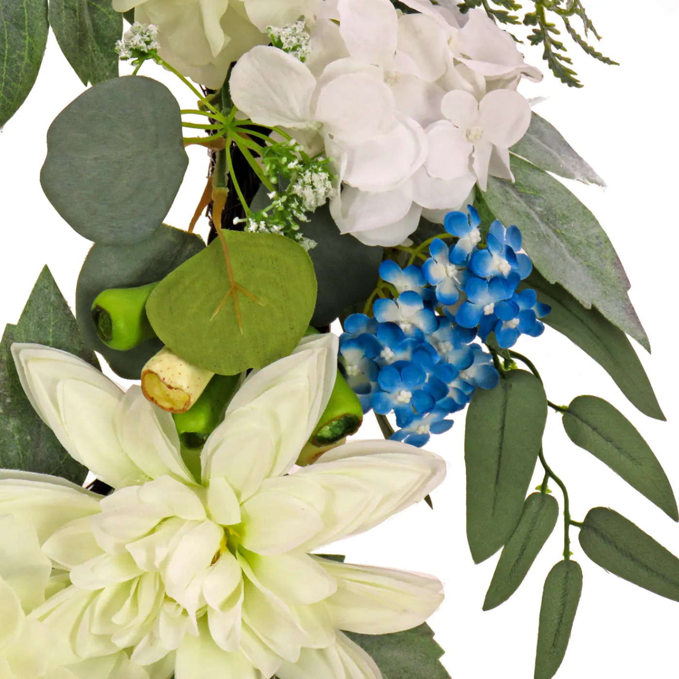 National Tree Company 24 in. Spring Wreath with Dahlia, Peony, and Hydrangea Blooms