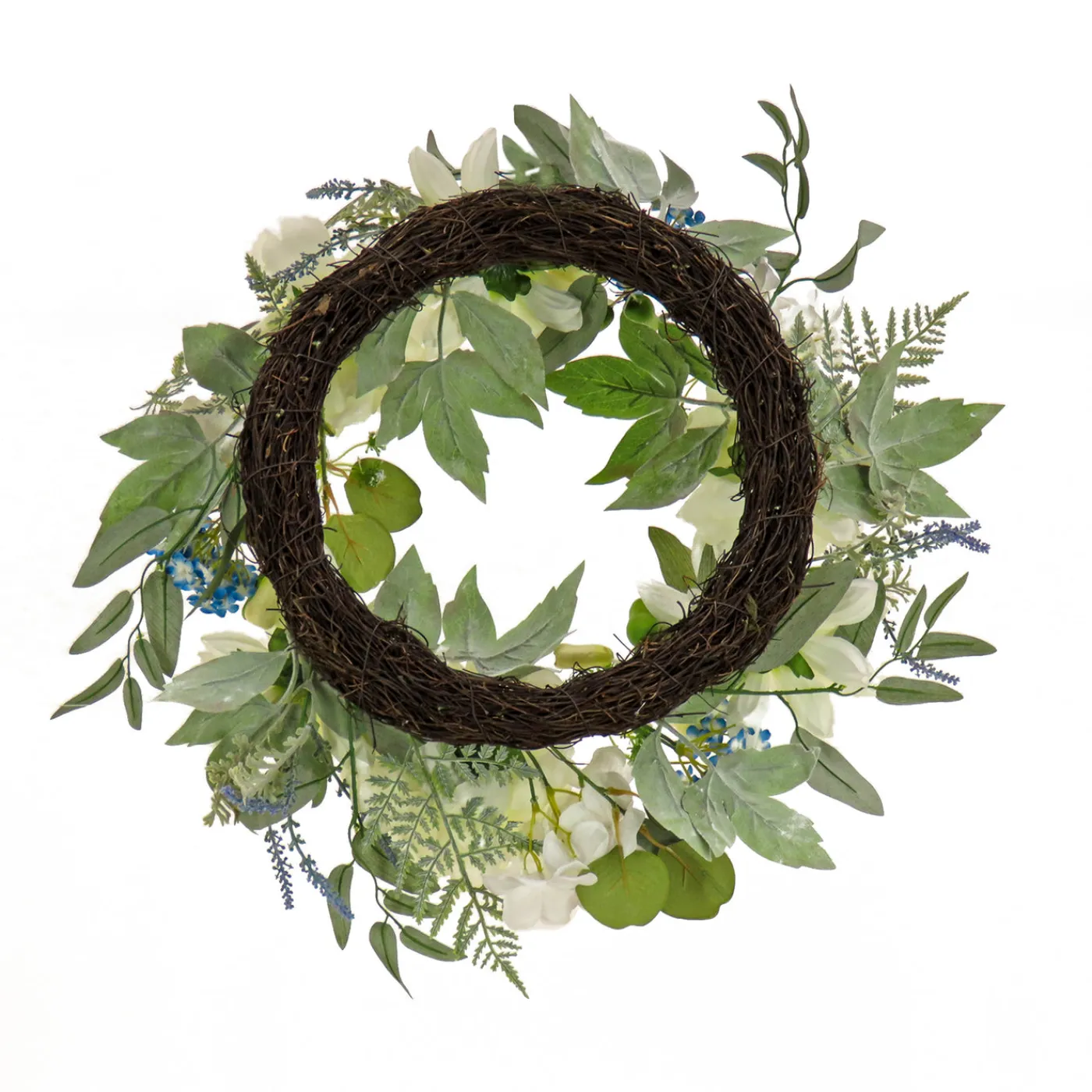 National Tree Company 24 in. Spring Wreath with Dahlia, Peony, and Hydrangea Blooms