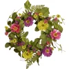 National Tree Company 22 in. Spring Wreath with Dasiy Blooms, Leafy Greens