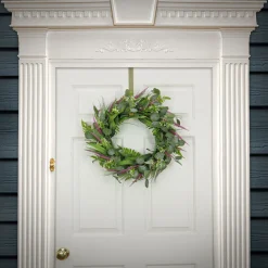 National Tree Company 22 in. Spring Wreath with Eucalyptus Leaves, Lavender, Flowing Green Stems