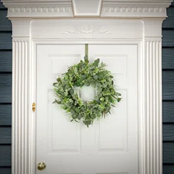 National Tree Company 22 in. Spring Wreath with Eucalyptus Leaves, Flowing Green Stems