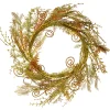 National Tree Company 22 in. Spring Wreath with Fern Fronds, Curled Branch Sprigs, Flowing Green Stems?