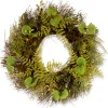 National Tree Company 24 in. Spring Wreath with Fern Leaves, Lavender, Leafy Greens