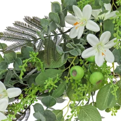 National Tree Company 24 in. Spring Wreath with Mixed Flower Blooms and Flowing Green Stems