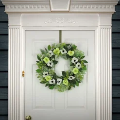 National Tree Company 24 in. Spring Wreath with Rose and Anemone Blooms