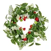 National Tree Company 22 in. Spring Wreath with Strawberries, Petunia Blooms, and Leafy Greens