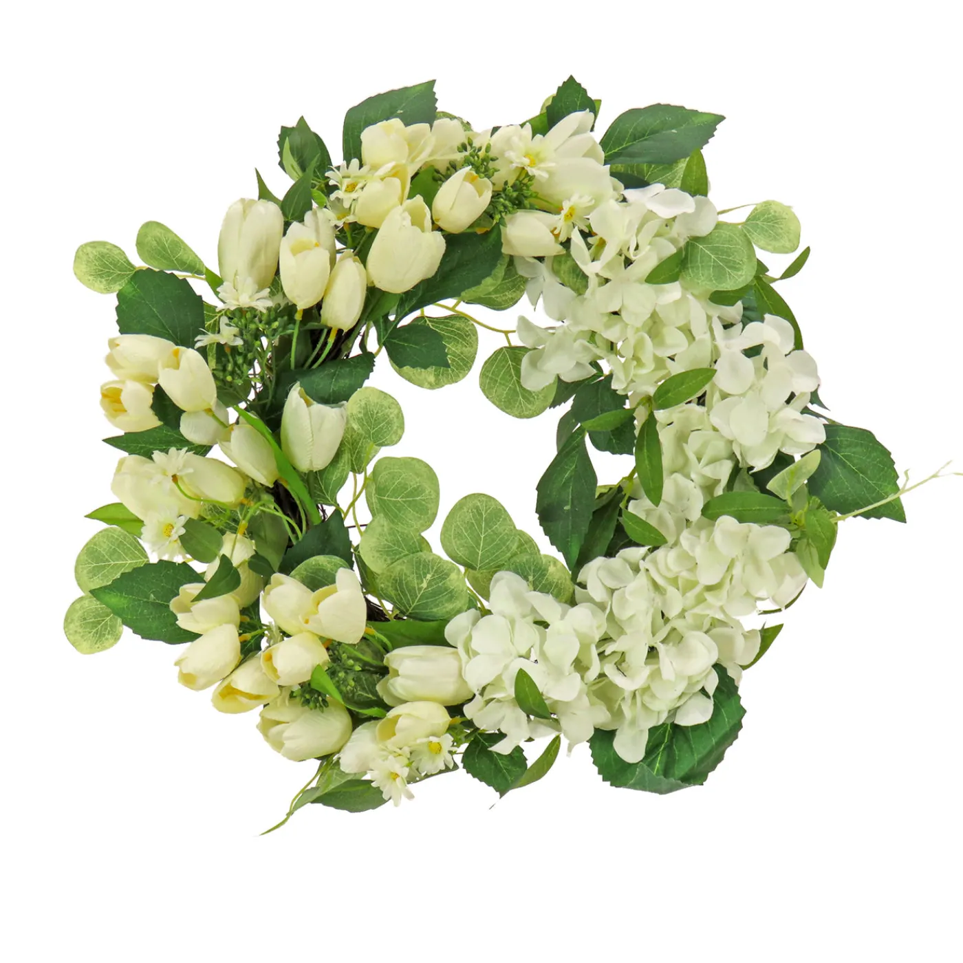 National Tree Company 22 in. Spring Wreath with Tulip and Buttercup Blooms