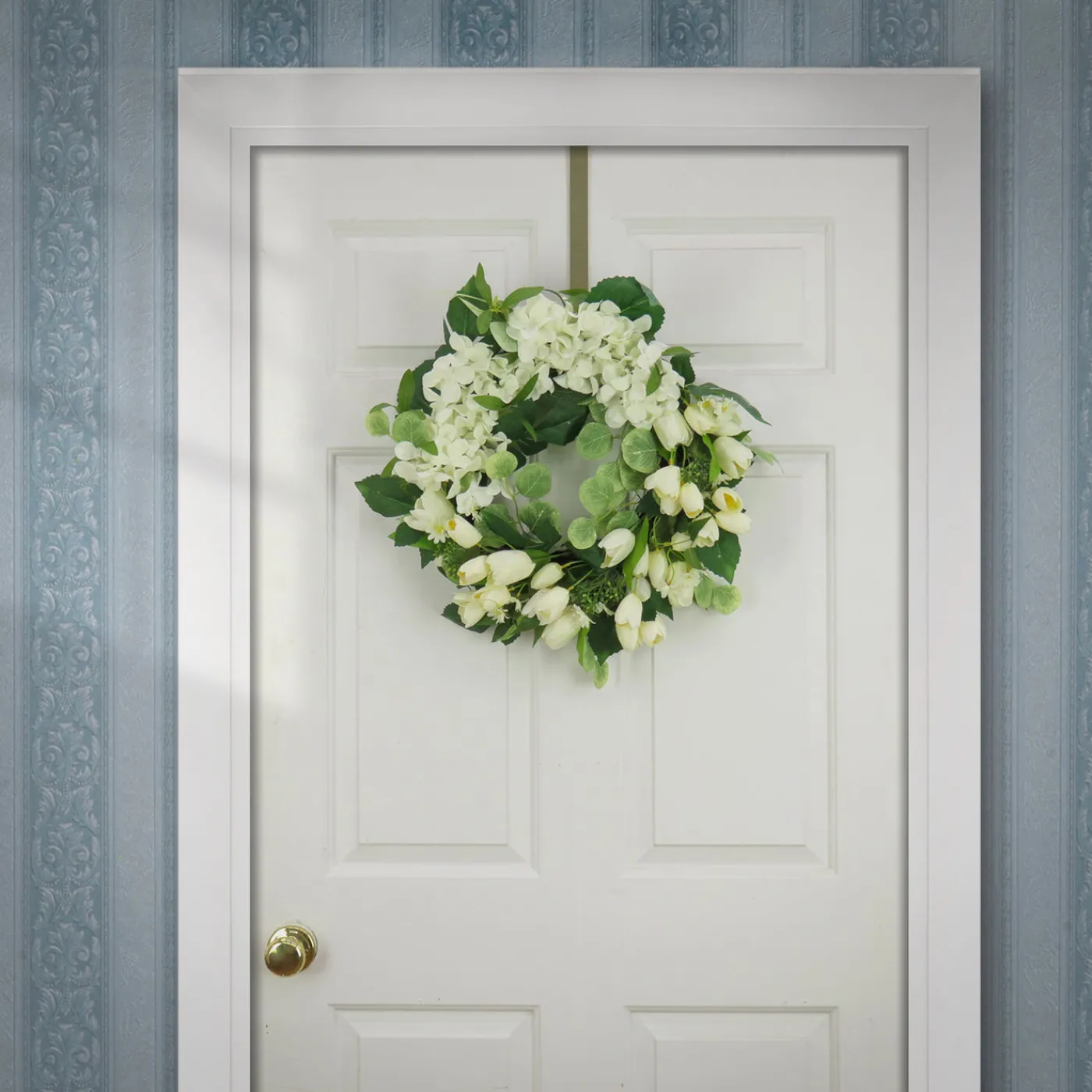 National Tree Company 22 in. Spring Wreath with Tulip and Buttercup Blooms