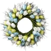 National Tree Company 22 in. Spring Wreath with Yellow, Blue and White Tulips
