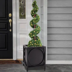 National Tree Company 23 in. St. Remy Planter, Black Color