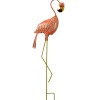 National Tree Company 33 in. Standing Peach Flamingo Metal Lawn Decoration