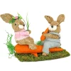 National Tree Company 14 in. Two Bunnies on Carrot Seesaw Table Decoration