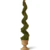 National Tree Company 60 in. Upright Juniper Spiral Topiary Tree in a Decorative Urn