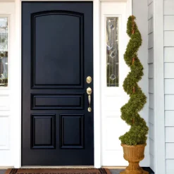 National Tree Company 60 in. Upright Juniper Spiral Topiary Tree in a Decorative Urn