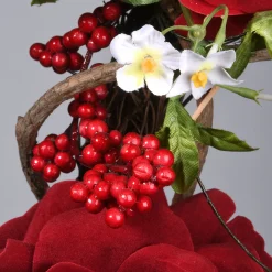 National Tree Company 20 in. Valentine's Floral Heart Red Roses Wreath