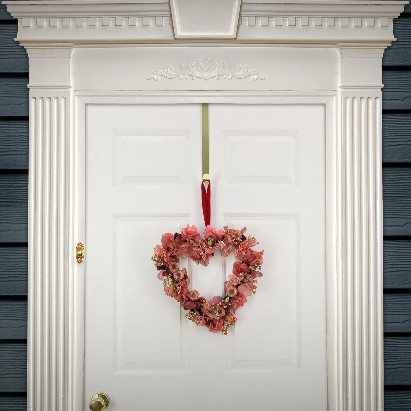 National Tree Company 16 in. Valentine's Flower Blooms Floral Heart Wreath