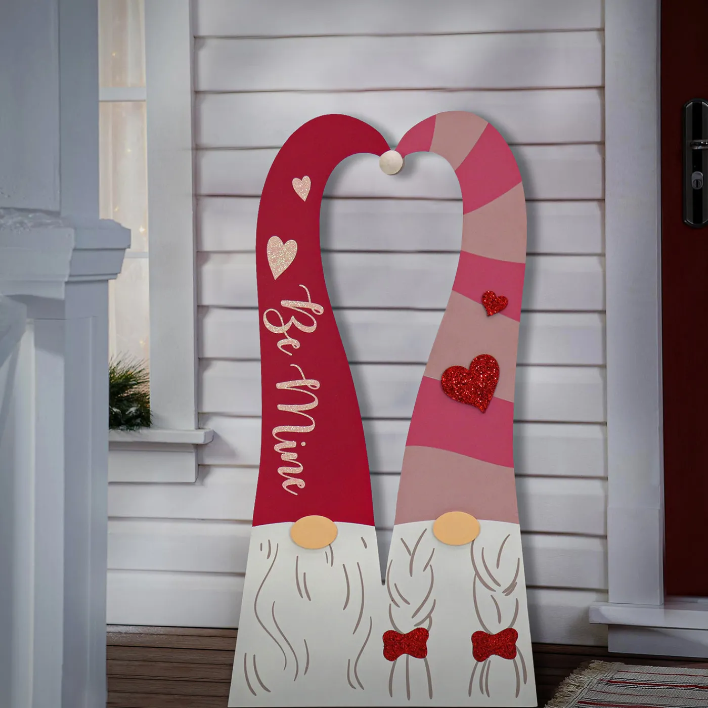 National Tree Company 36 in. Valentine's Gnome Couple Porch Decor