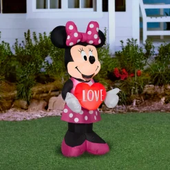 National Tree Company 42 in. Valentine's Inflatable Minnie Mouse