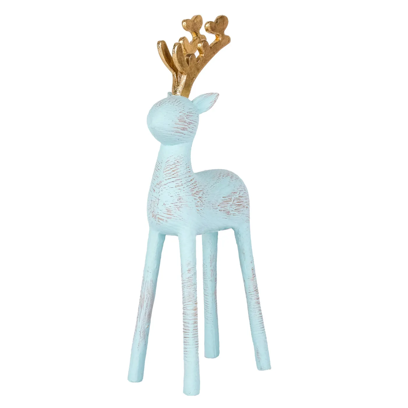 National Tree Company 9 in. Woodgrain Reindeer Decor, Blue