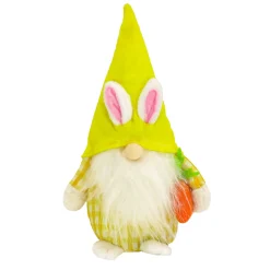 National Tree Company 11 in. Yellow Easter Bunny Gnome Table Decoration