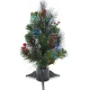 National Tree Company 18 in.Pre-Lit Fiber Optic Crestwood Tree