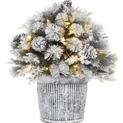 National Tree Company 22 in.Pre-Lit Snowy Chiwaw Basin Tree with LED Lights