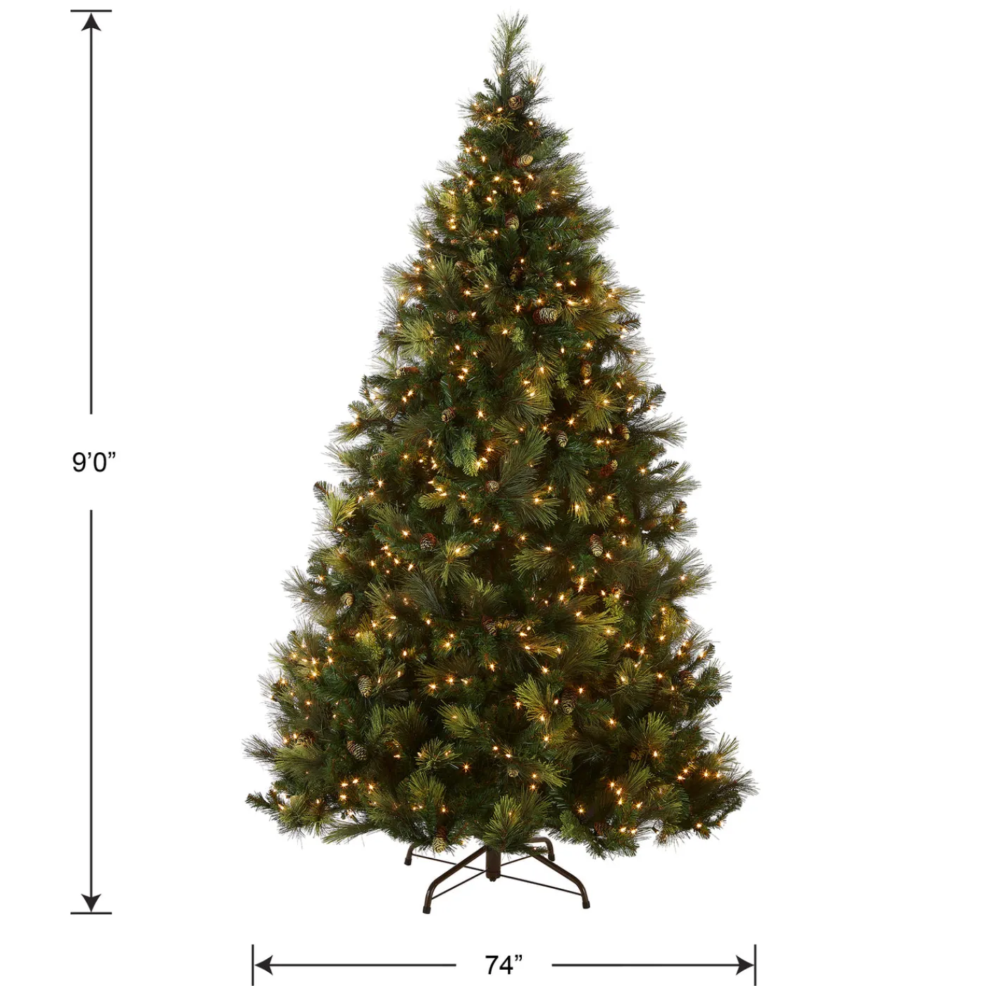 National Tree Company 9ft. Pre-Lit Carolina Pine Tree with Clear Lights with 900 Clear Lights