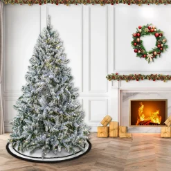 National Tree Company 9ft. Pre-Lit Snowy Hudson Hinged Tree with PowerConnect Warm White LED Lights