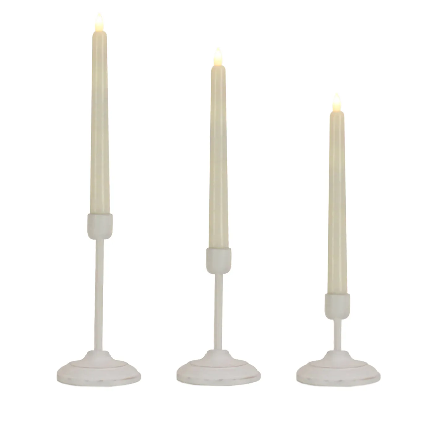 National Tree Company HGTV Home Collection Flameless Heritage Candle Set, White Base