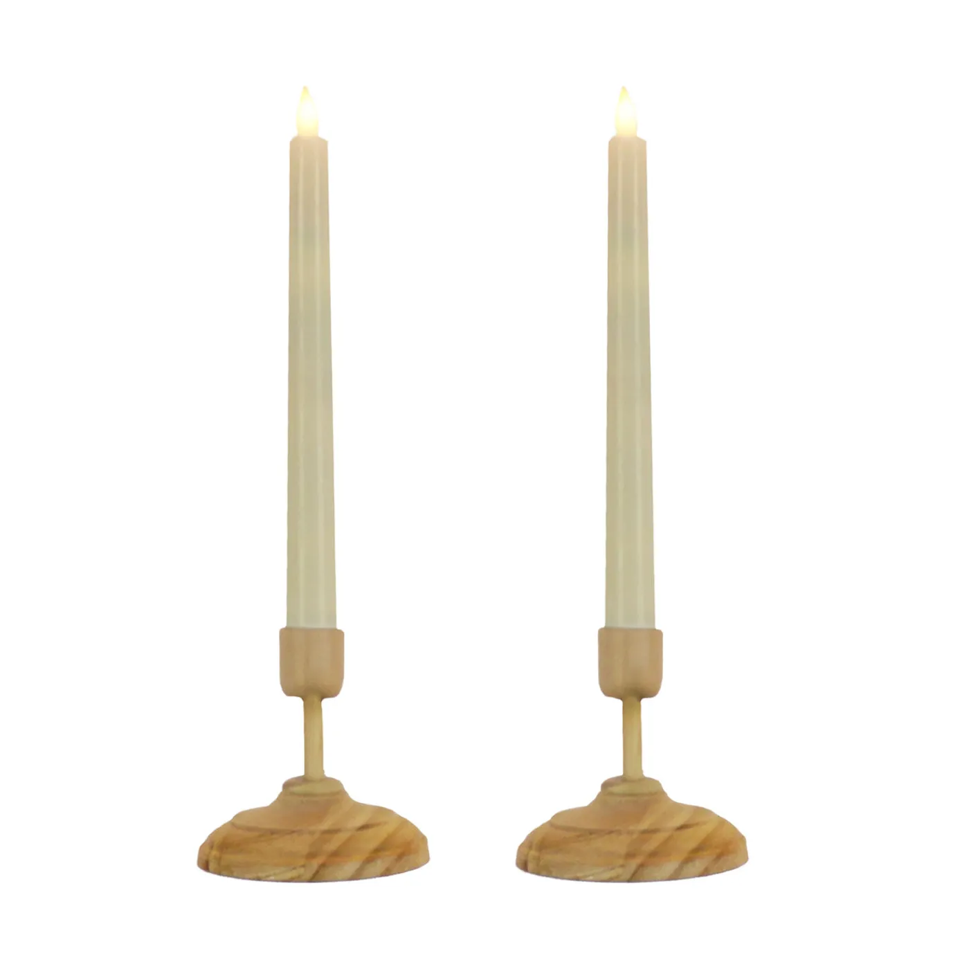 National Tree Company HGTV Home Collection Flameless Heritage Candle Pair, Natural Base