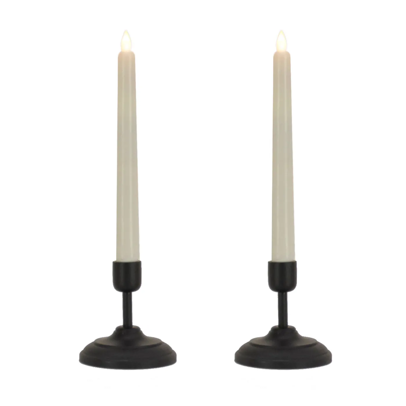 National Tree Company HGTV Home Collection Flameless Heritage Candle Pair, Black Base