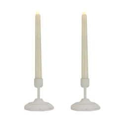 National Tree Company HGTV Home Collection Flameless Heritage Candle Pair, White Base